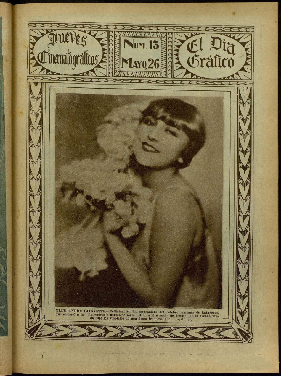 JUEVES CINEMATOGRAFICO magazine side cover Issue 13 26 May 1927