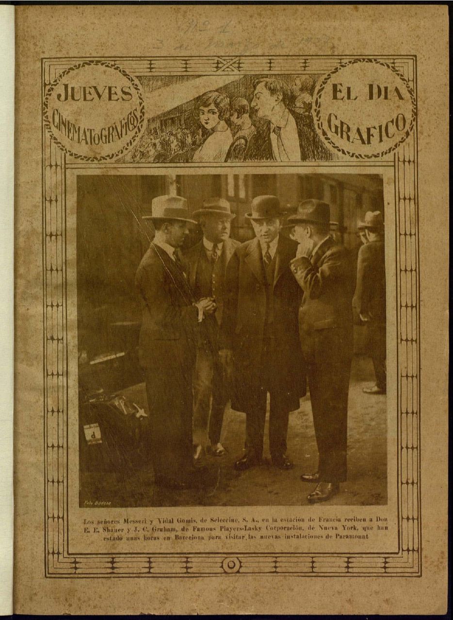 JUEVES CINEMATOGRAFICO magazine side cover Issue 1   1927