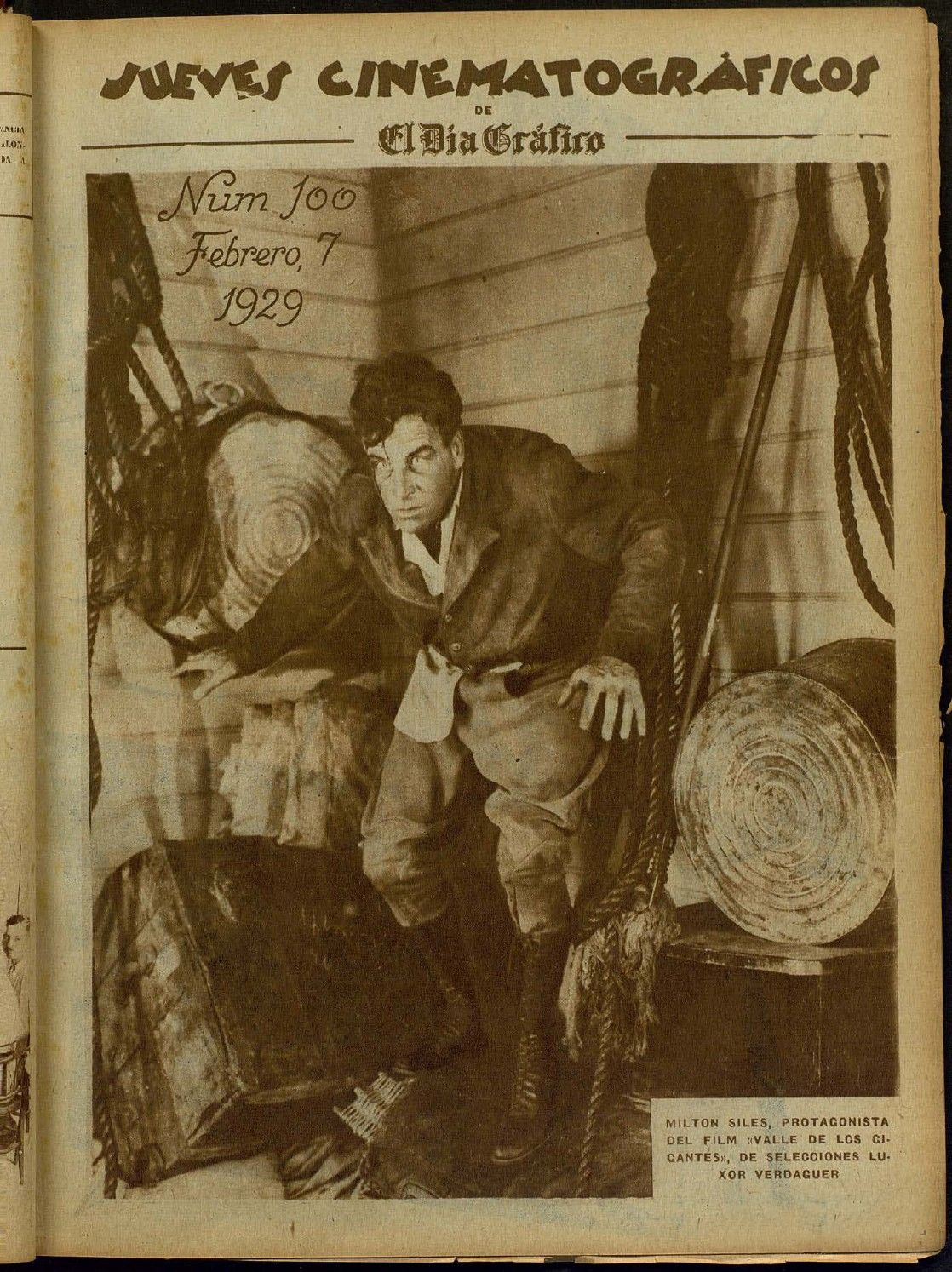 JUEVES CINEMATOGRAFICO magazine side cover Issue 100 7 February 1929