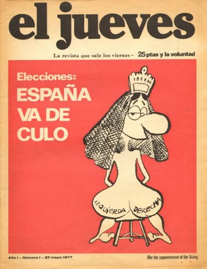 EL JUEVES magazine side cover Issue 1  May 1977