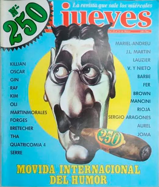 EL JUEVES magazine side cover Issue 250  March 1982