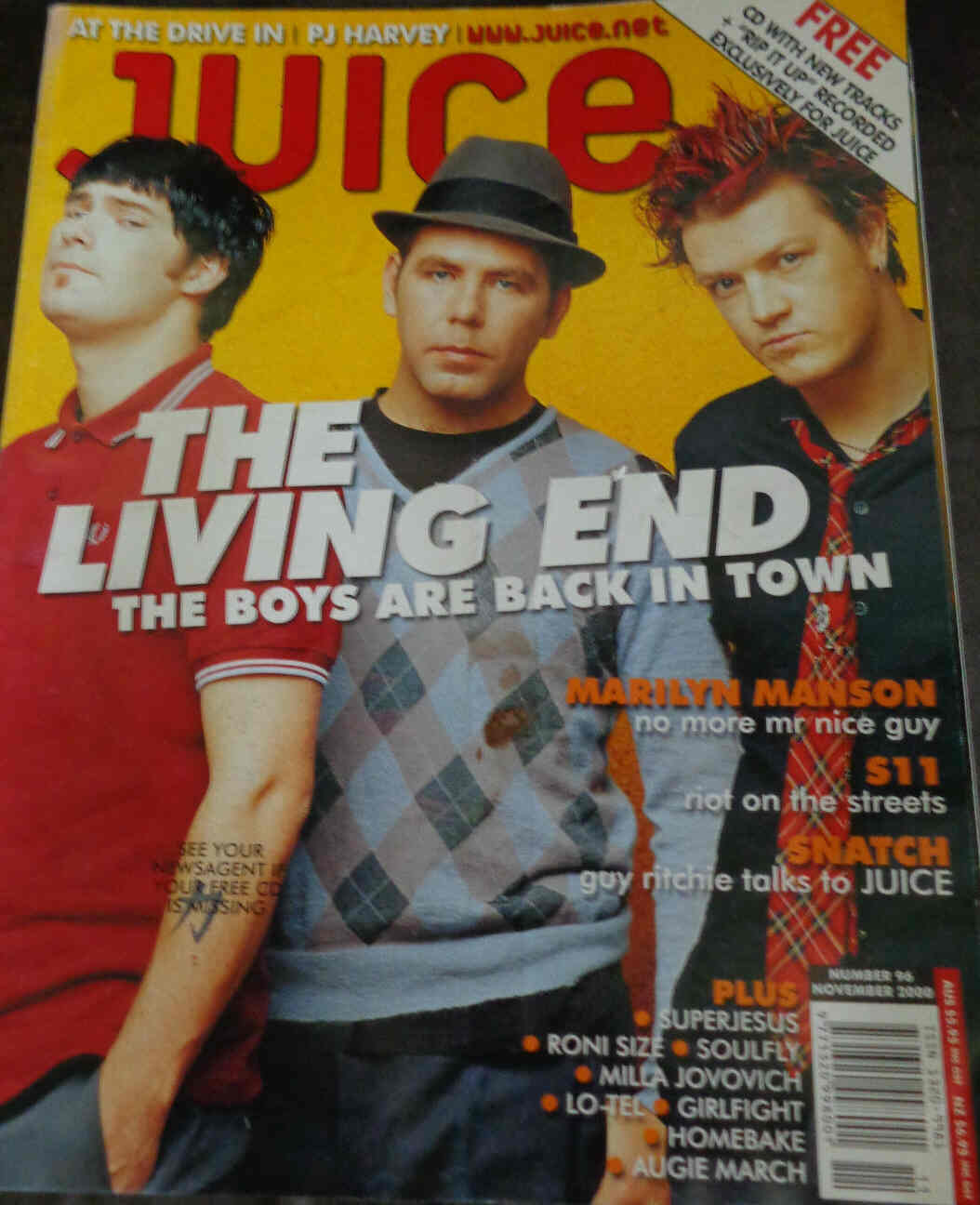 JUICE magazine side cover Issue 96 November 2000