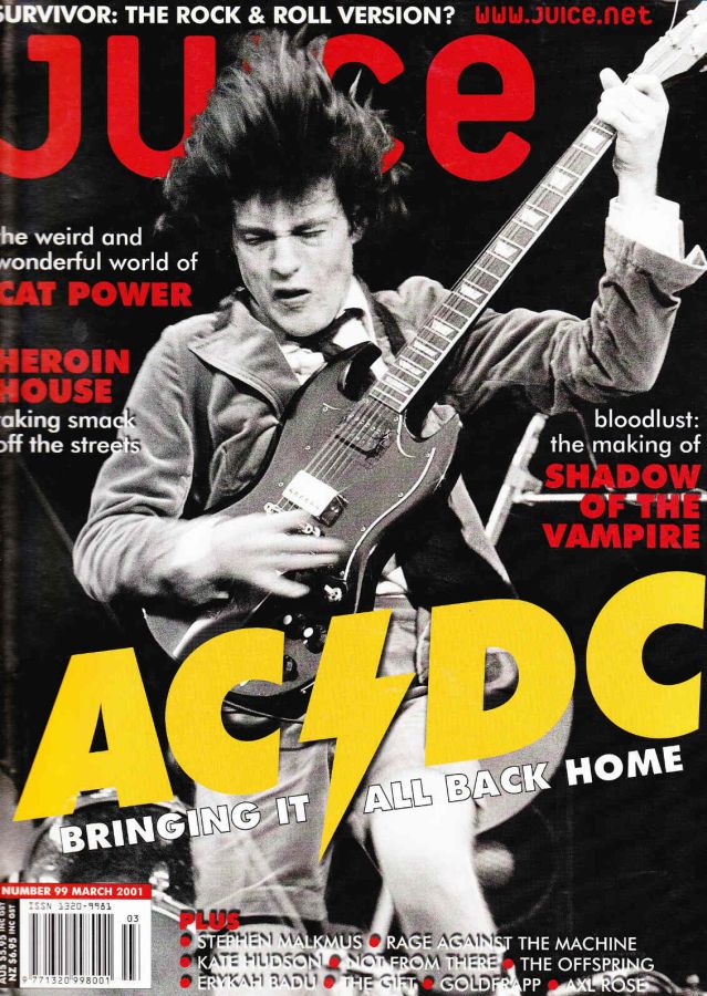 JUICE magazine side cover Issue 99 March 2001