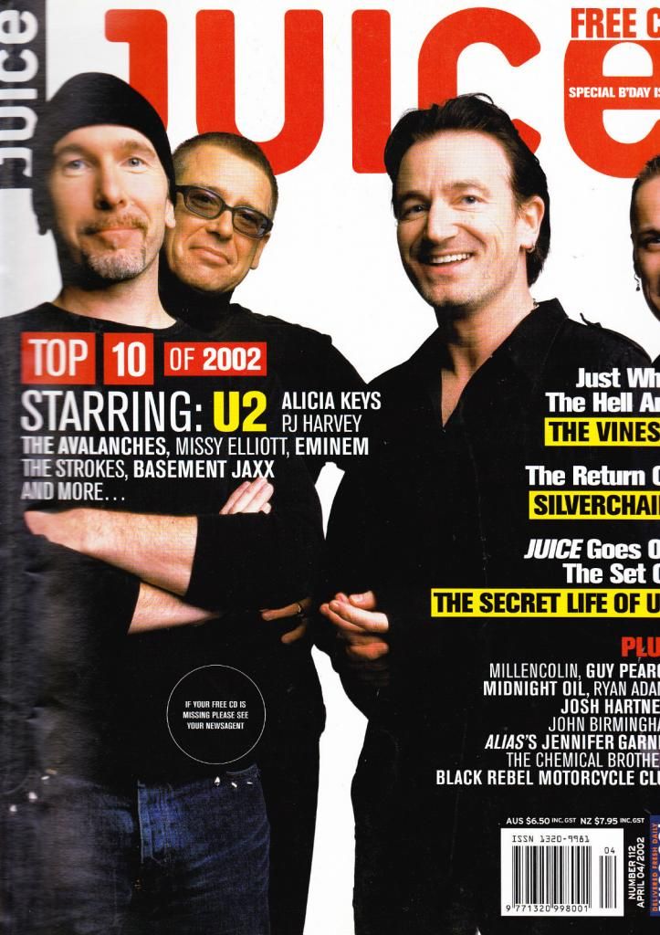 JUICE magazine side cover Issue 112 April 2002