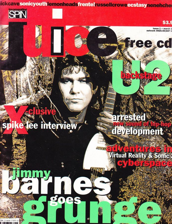 JUICE magazine side cover Issue 1 March 1993