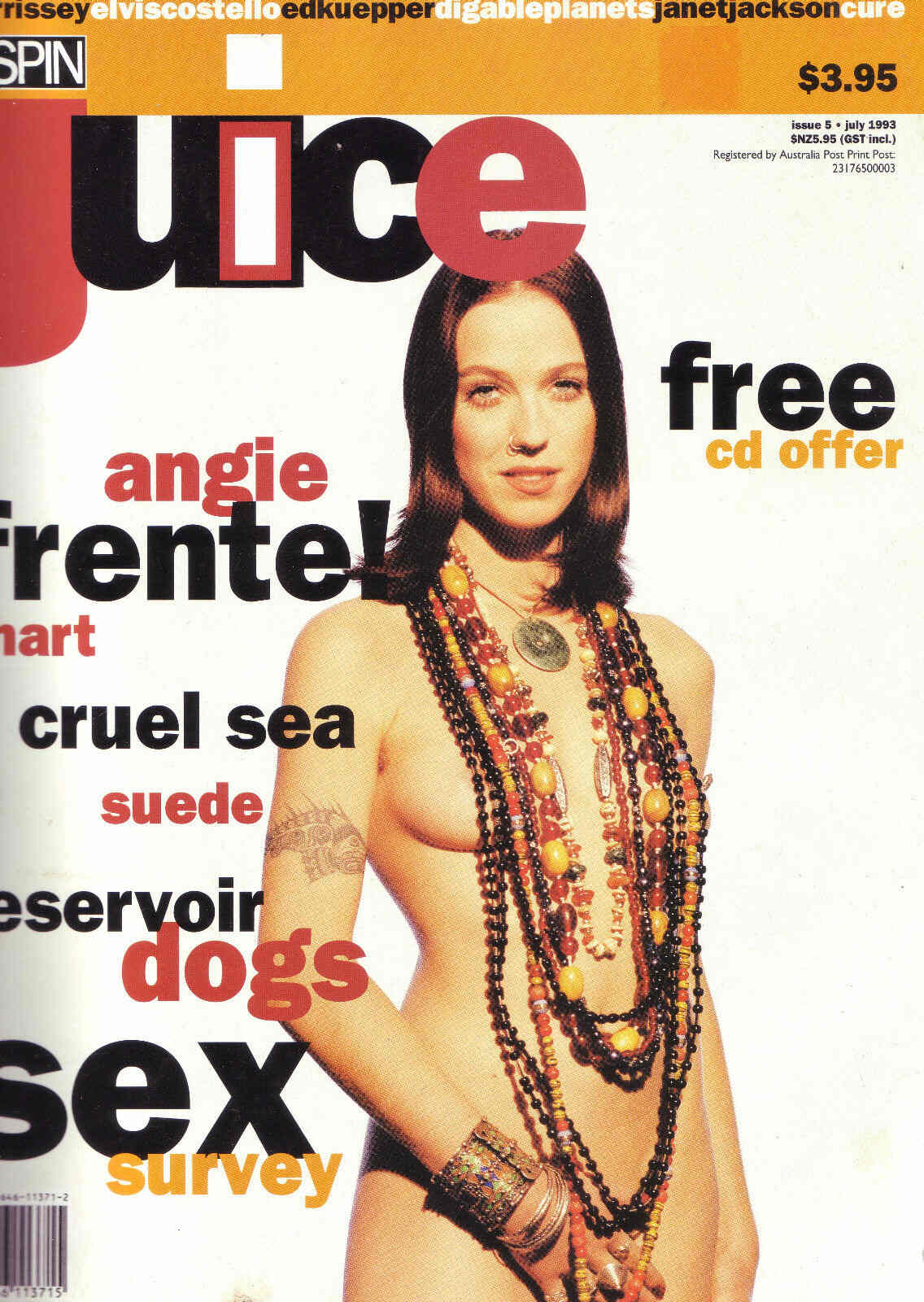 JUICE magazine side cover Issue 5 July 1993