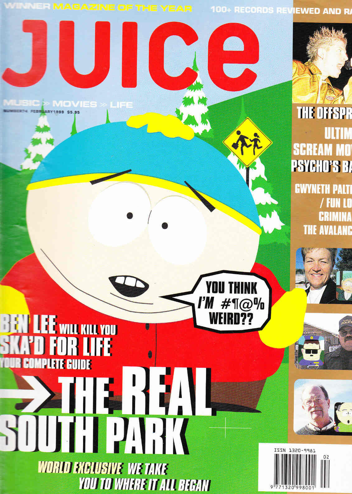 JUICE magazine side cover Issue 74 February 1999