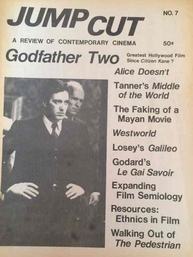 JUMP CUT magazine side cover Issue 7 May/June/July 1975