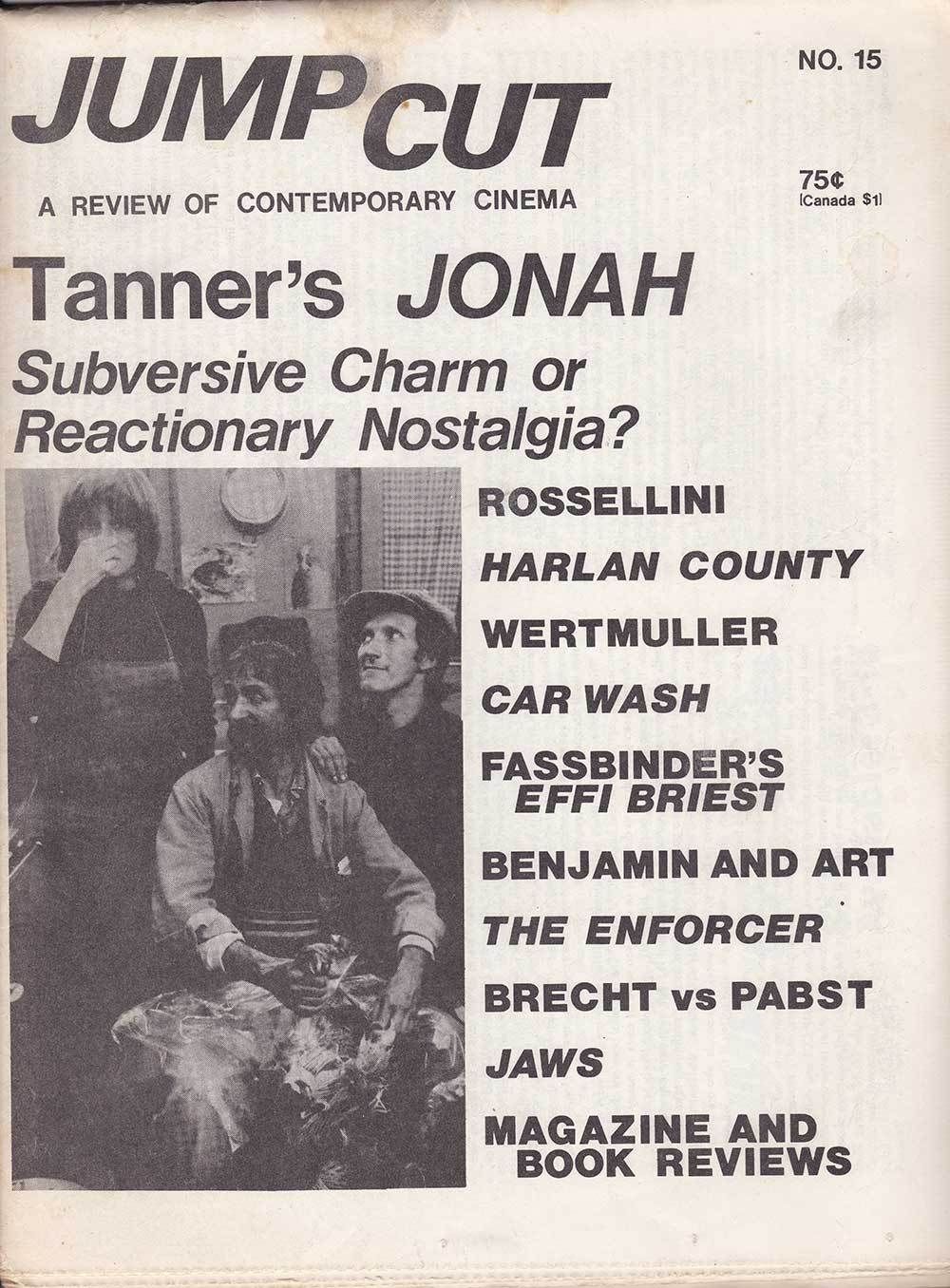 JUMP CUT magazine side cover Issue 15 July 1977