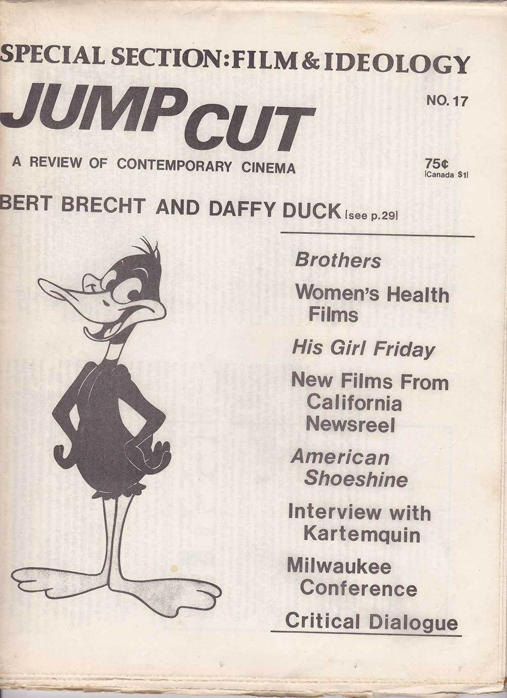JUMP CUT magazine side cover Issue 17 April 1978