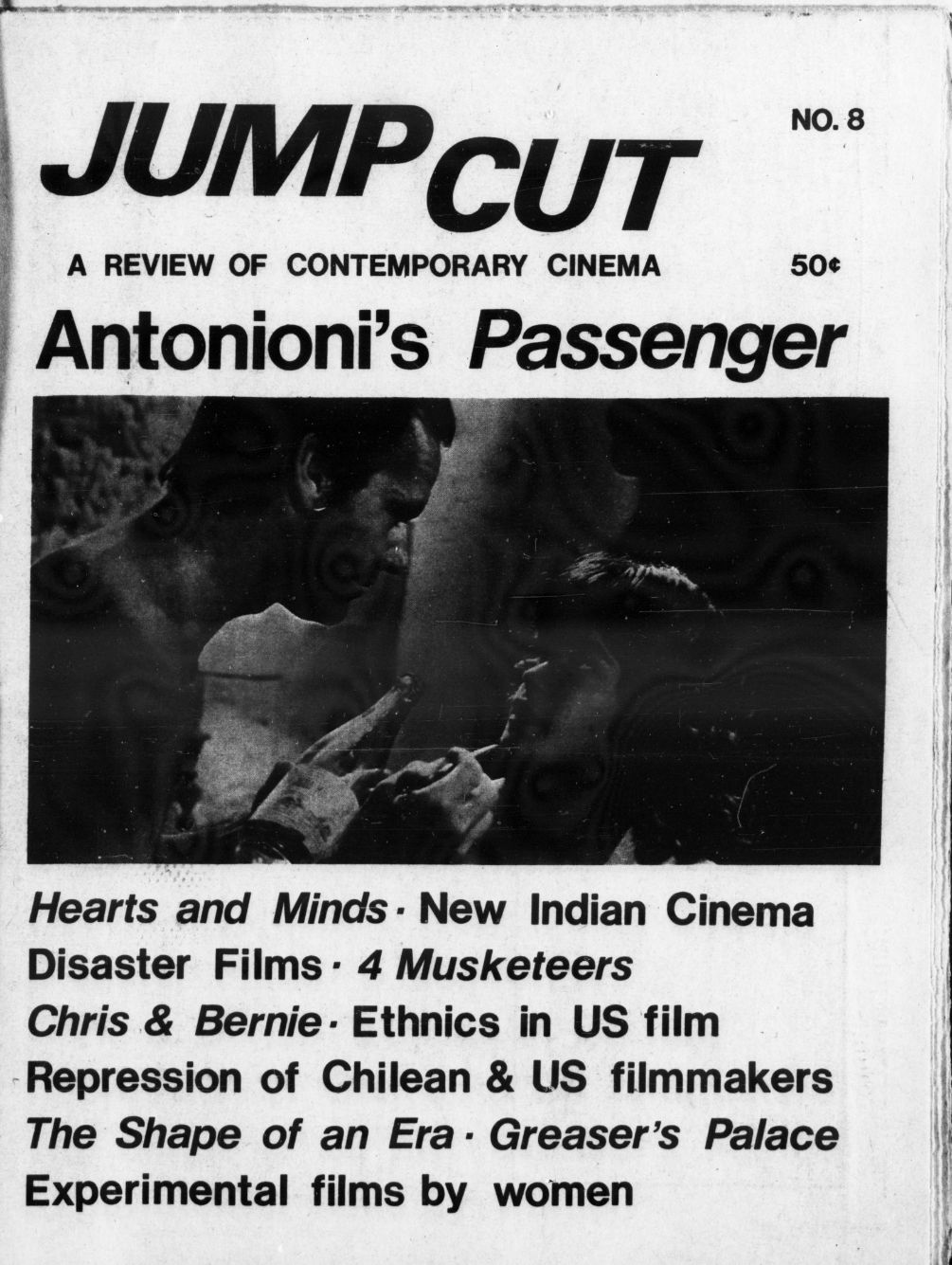 JUMP CUT magazine side cover Issue 8  August/September 1975