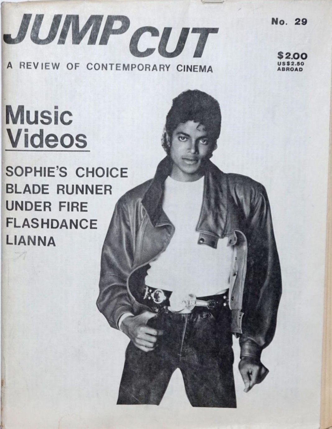 JUMP CUT magazine side cover Issue 29  February 1984