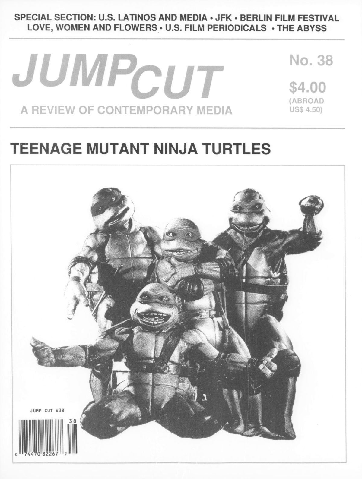JUMP CUT magazine side cover Issue 38  June 1993