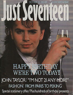 JUST SEVENTEEN magazine side cover 23 October 1985