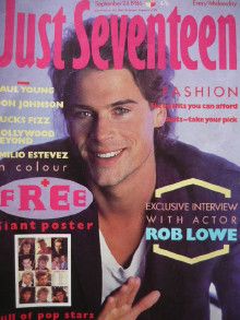 JUST SEVENTEEN magazine side cover 24 September 1986