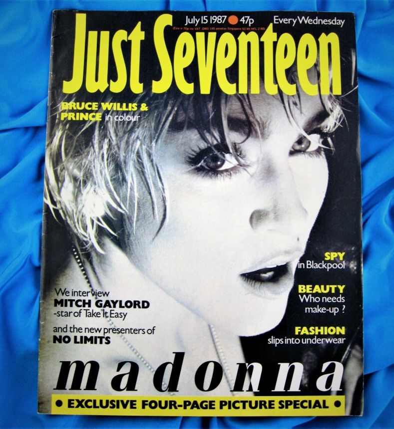 JUST SEVENTEEN magazine side cover 15 July 1987