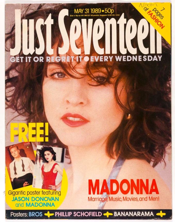JUST SEVENTEEN magazine side cover 31 May 1989