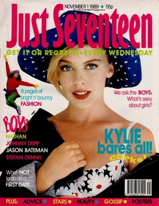 JUST SEVENTEEN magazine side cover 1 November 1989