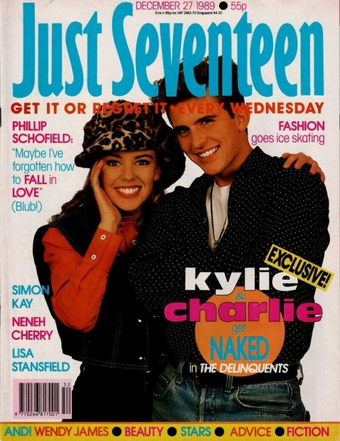 JUST SEVENTEEN magazine side cover 27 December 1989