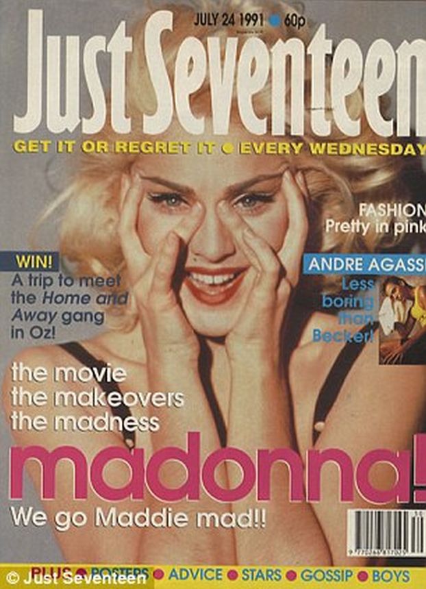 JUST SEVENTEEN magazine side cover 24 July 1991