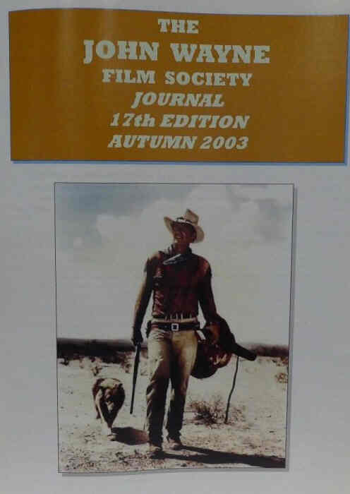 JOHN WAYNE FILM SOCIETY JOURNAL magazine side cover Issue 17 Autumn 2003