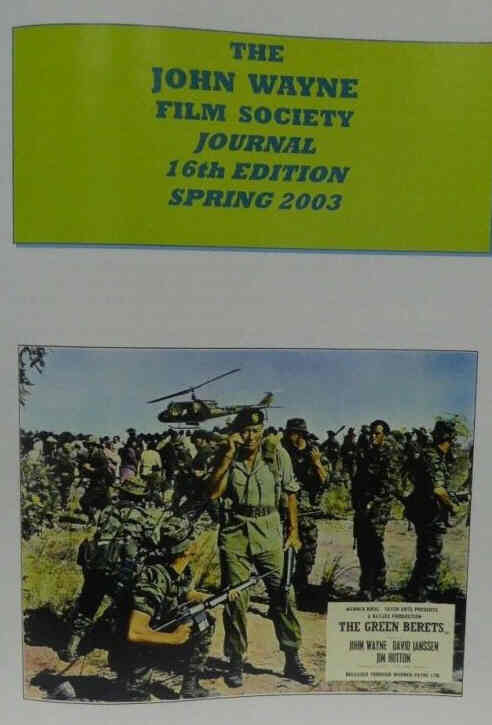 JOHN WAYNE FILM SOCIETY JOURNAL magazine side cover Issue 16 Spring 2003