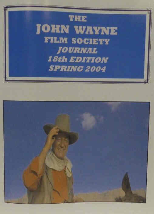 JOHN WAYNE FILM SOCIETY JOURNAL magazine side cover Issue 18 Spring 2004