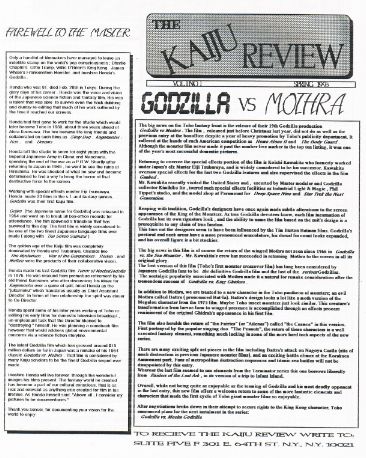 KAIJU REVIEW magazine side cover Issue 1 Spring 1993