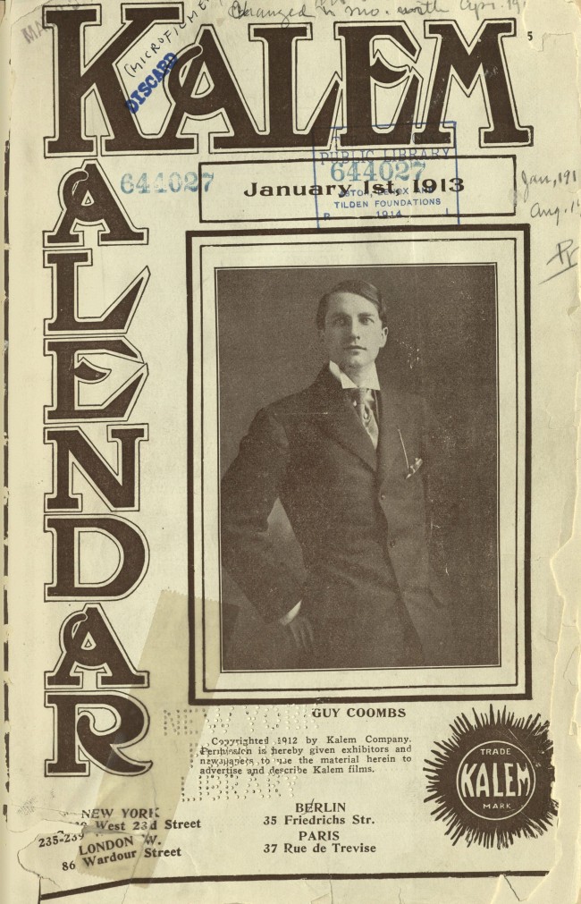 KALEM KALENDAR magazine side cover 1 January 1913
