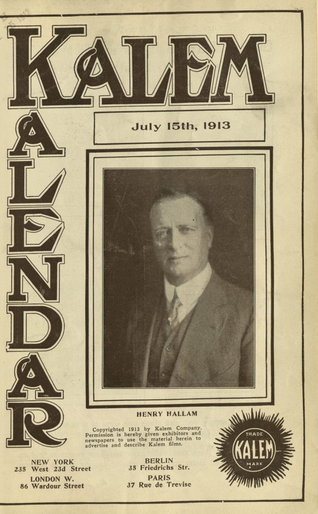 KALEM KALENDAR magazine side cover 15 July 1913
