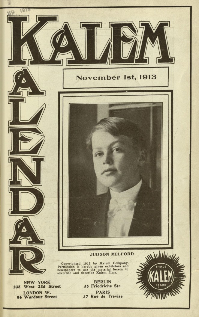 KALEM KALENDAR magazine side cover 1 November 1913