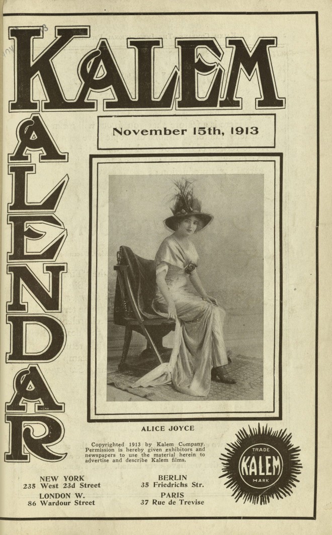 KALEM KALENDAR magazine side cover 15 November 1913
