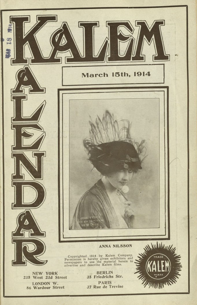 KALEM KALENDAR magazine side cover 15 March 1914