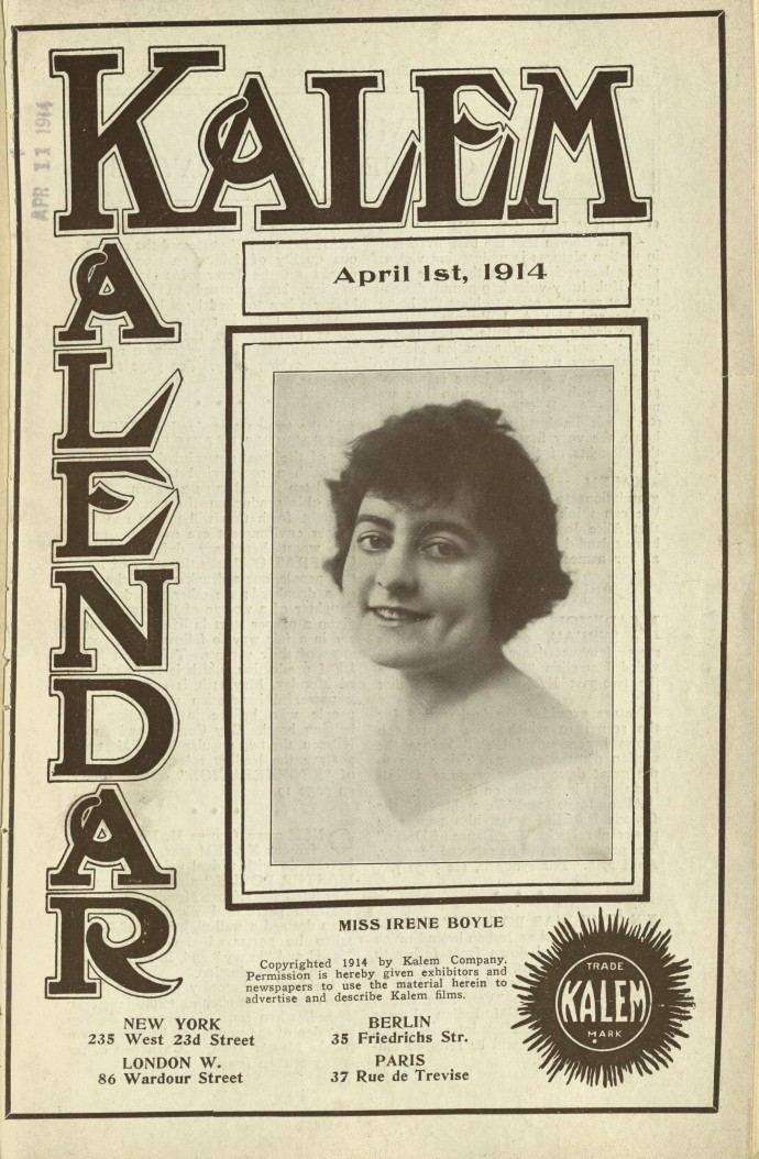 KALEM KALENDAR magazine side cover 1 April 1914