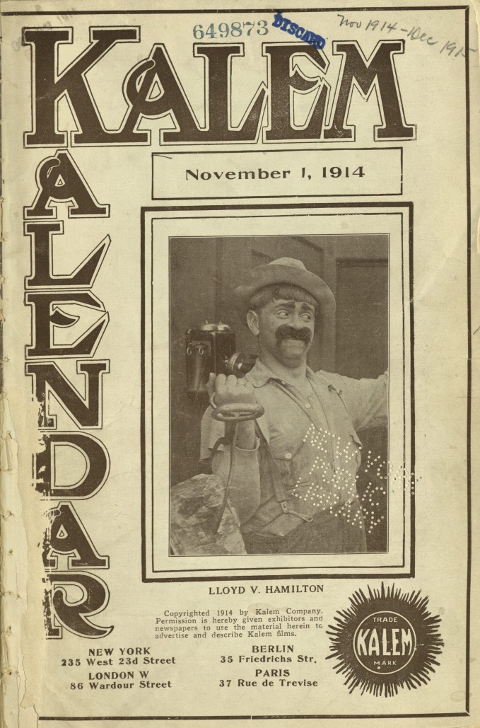 KALEM KALENDAR magazine side cover 1 November 1914