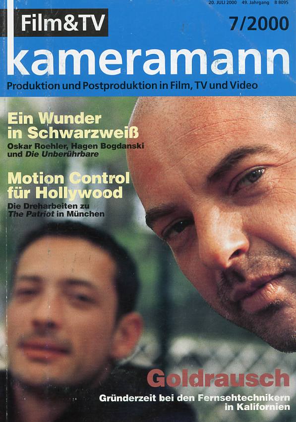 FILM TV KAMERAMANN magazine side cover Issue 7  2000