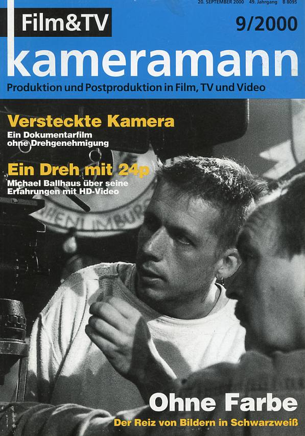 FILM TV KAMERAMANN magazine side cover Issue 9  2000