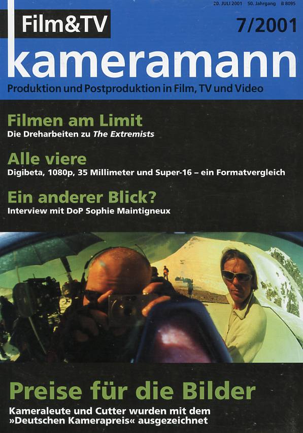 FILM TV KAMERAMANN magazine side cover Issue 7  2001
