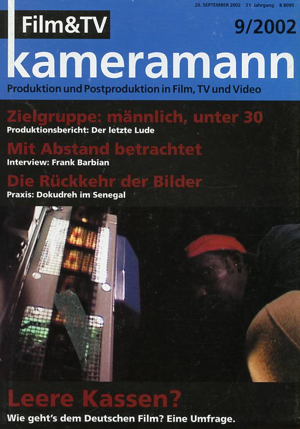FILM TV KAMERAMANN magazine side cover Issue 9  2002