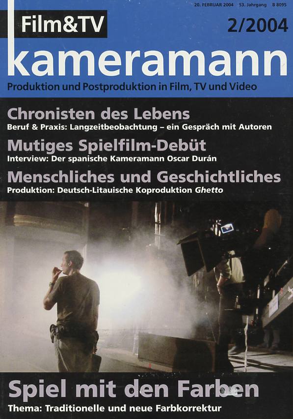 FILM TV KAMERAMANN magazine side cover Issue 2  2004