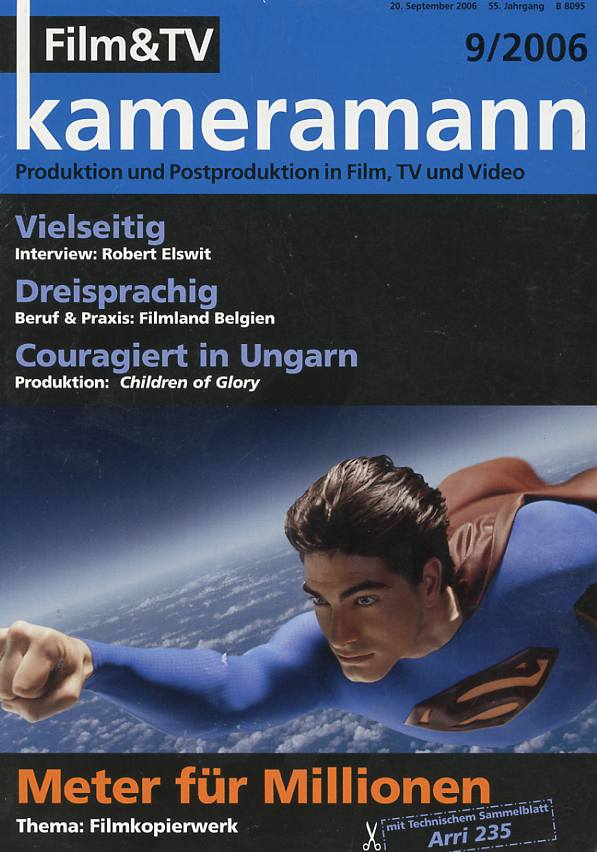 FILM TV KAMERAMANN magazine side cover Issue 9  2006