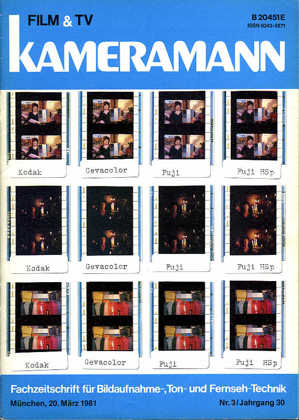 FILM TV KAMERAMANN magazine side cover Issue 3  1981