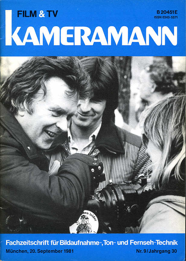 FILM TV KAMERAMANN magazine side cover Issue 9  1981