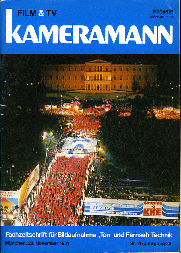FILM TV KAMERAMANN magazine side cover Issue 11  1981