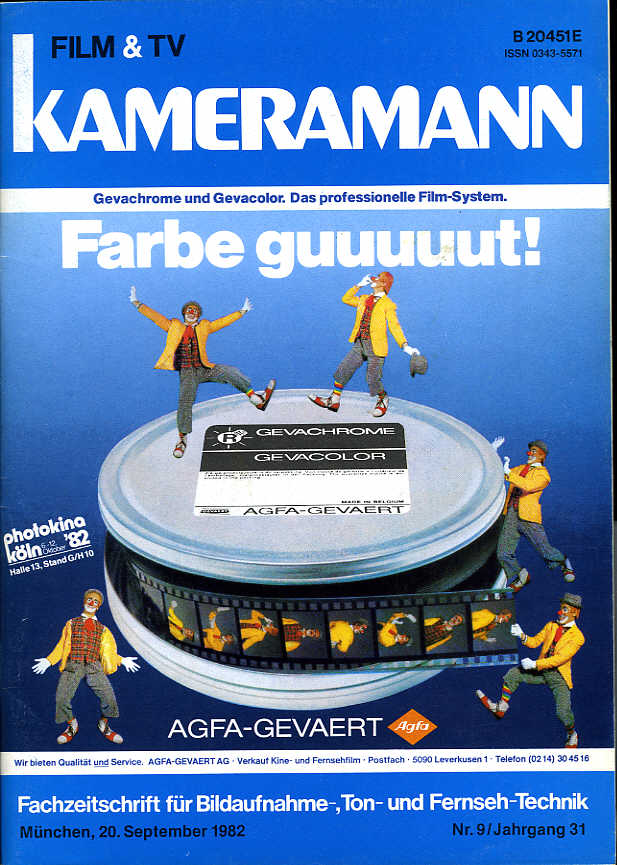 FILM TV KAMERAMANN magazine side cover Issue 9  1982