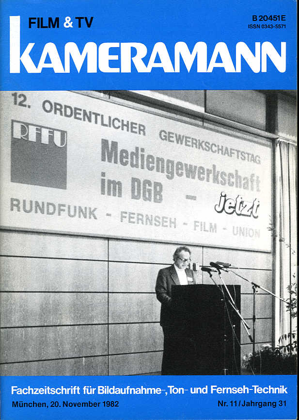 FILM TV KAMERAMANN magazine side cover Issue 11  1982