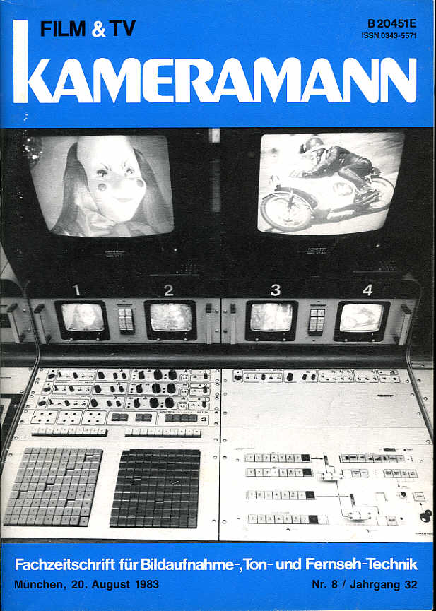 FILM TV KAMERAMANN magazine side cover Issue 8  1983