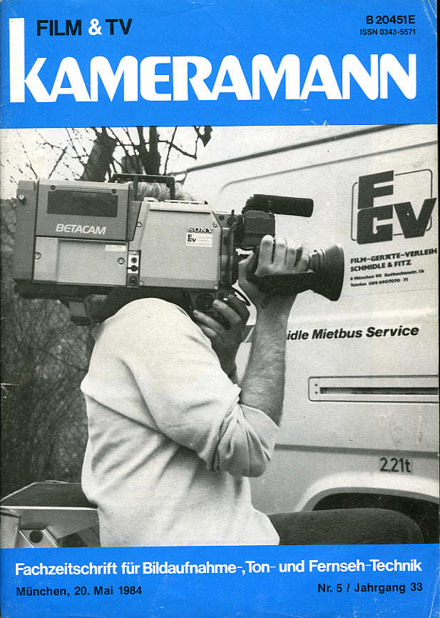 FILM TV KAMERAMANN magazine side cover Issue 5  1984