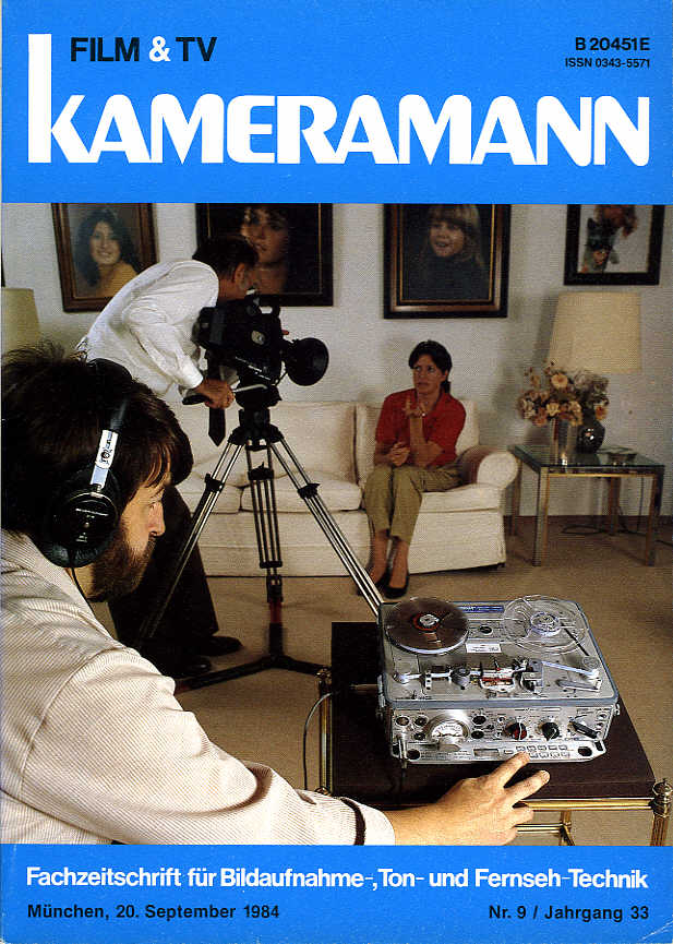 FILM TV KAMERAMANN magazine side cover Issue 9  1984