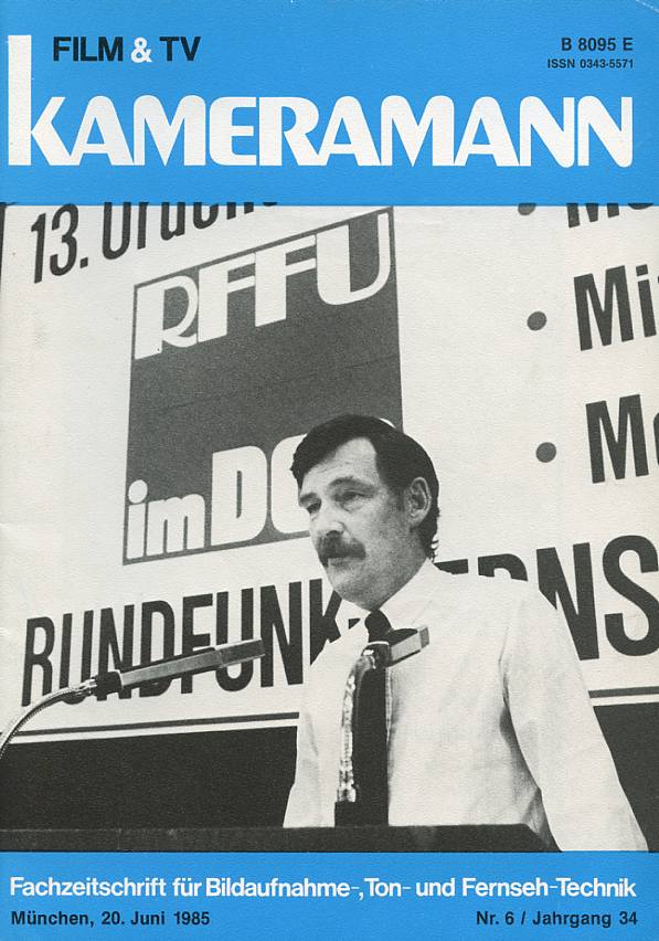 FILM TV KAMERAMANN magazine side cover Issue 6  1985
